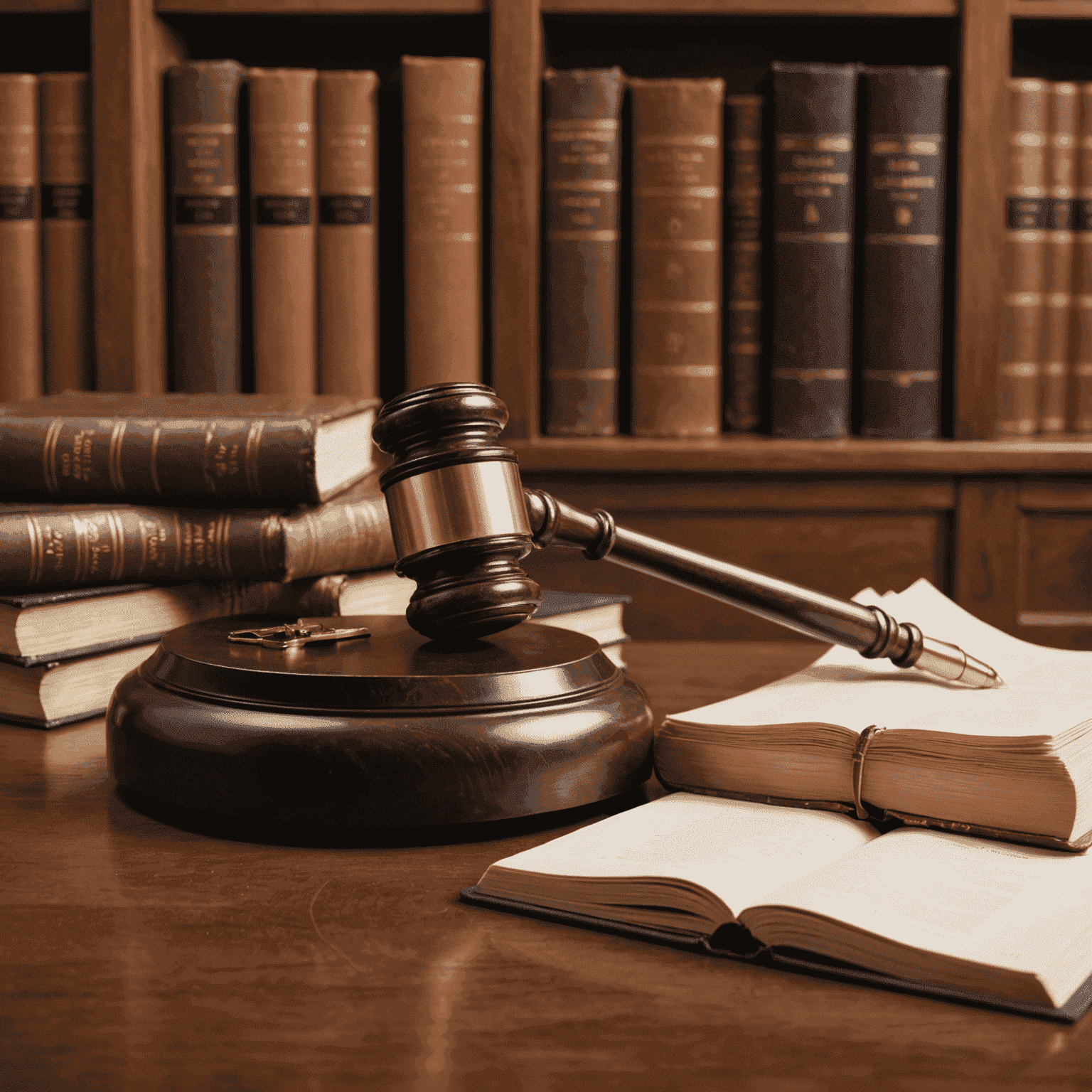 Imagen que muestra un martillo de juez y libros de leyes, representando precedentes legales recientes en derecho de transacciones